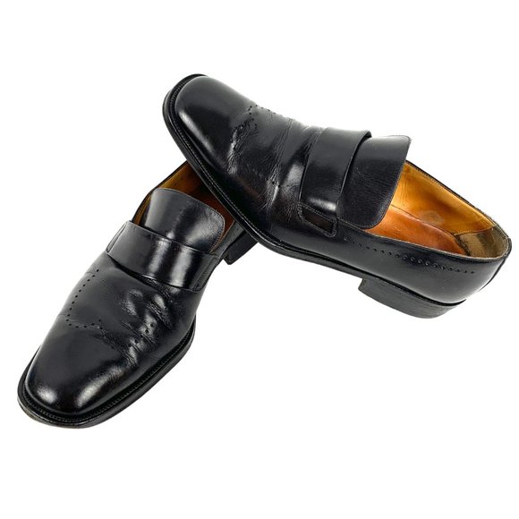 BALLY Toriel‎ Black Leather Brogue Strap Slip on Dress Shoes main image 4
